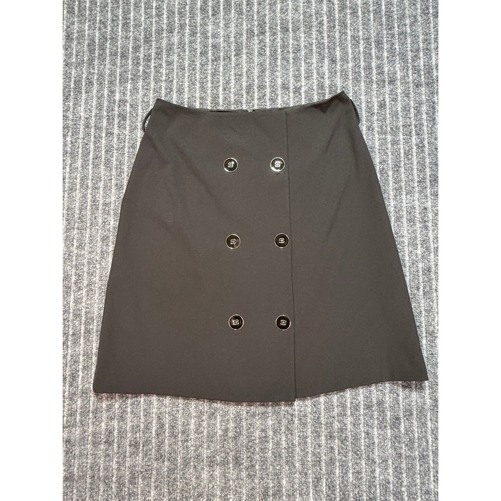 Warehouse Mini Skirt Sz‎ 8 Black A-Line Dark Academia Minimalist Goth